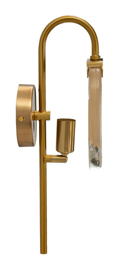 Aplique de pared dorado y marrón con pantalla redonda – Softy diseño moderno