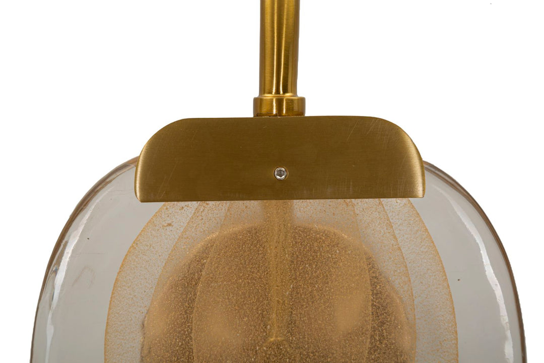 Aplique de pared dorado y marrón con pantalla redonda – Softy diseño moderno