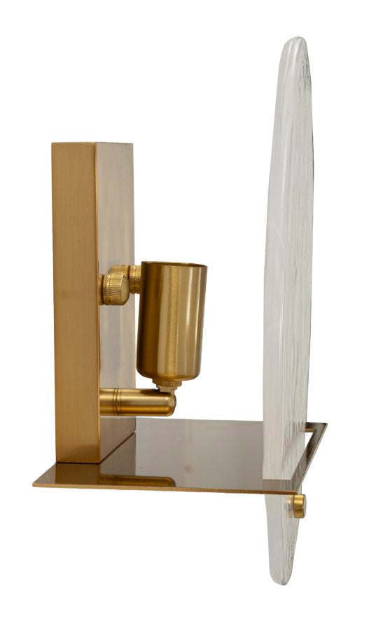 Aplique de pared dorado y blanco con pantalla ovalada – Portlan luz decorativa