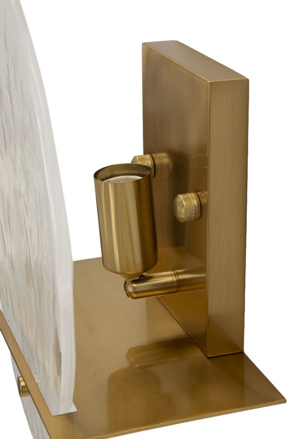 Aplique de pared dorado y blanco con pantalla ovalada – Portlan luz decorativa