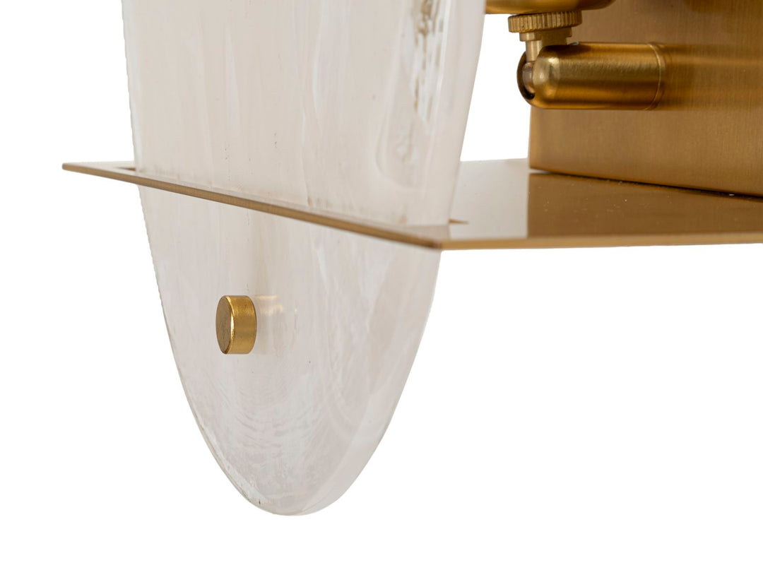 Aplique de pared dorado y blanco con pantalla ovalada – Portlan luz decorativa
