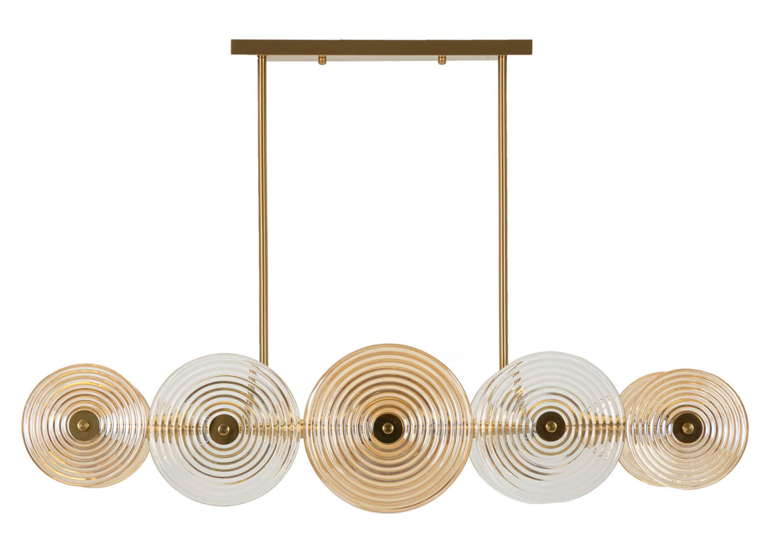 Lámpara de techo de oro y vidrio con múltiples pantallas – Venice Collection