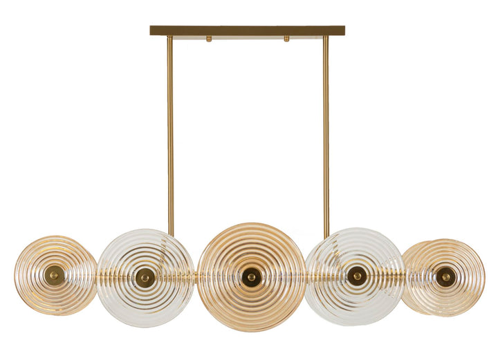 Lámpara de techo de oro y vidrio con múltiples pantallas – Venice Collection