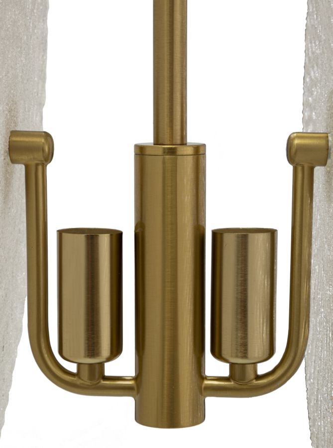 Lámpara de techo de oro y vidrio con discos blancos – Diseño moderno