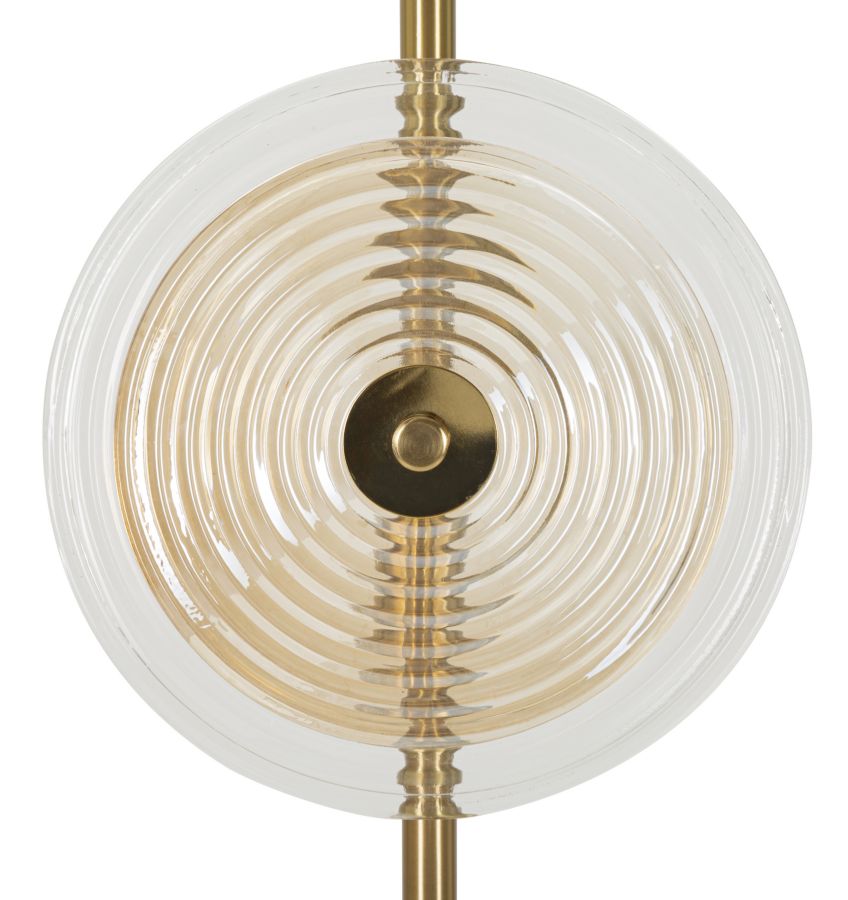 Lámpara de pie de oro y vidrio con discos blancos – Venice Collection