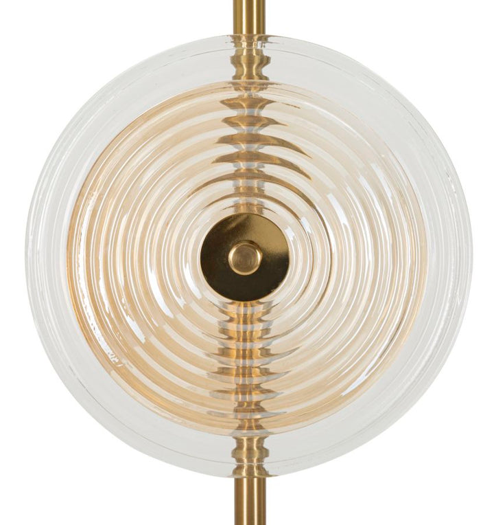 Lámpara de pie de oro y vidrio con discos blancos – Venice Collection