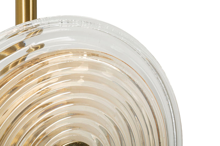 Lámpara de pie de oro y vidrio con discos blancos – Venice Collection