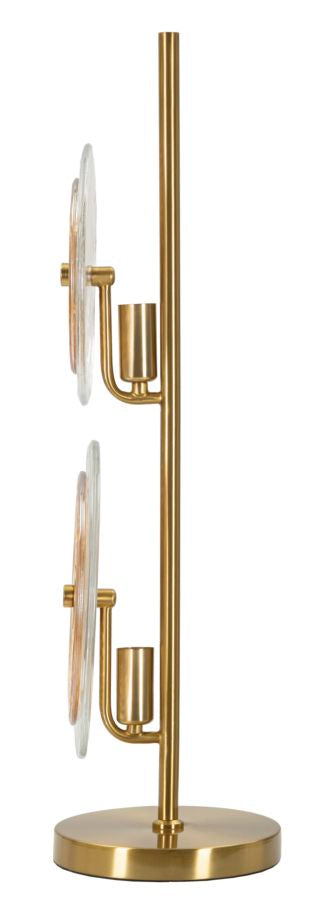 Lámpara de mesa de oro y vidrio con discos blancos – Venice Collection
