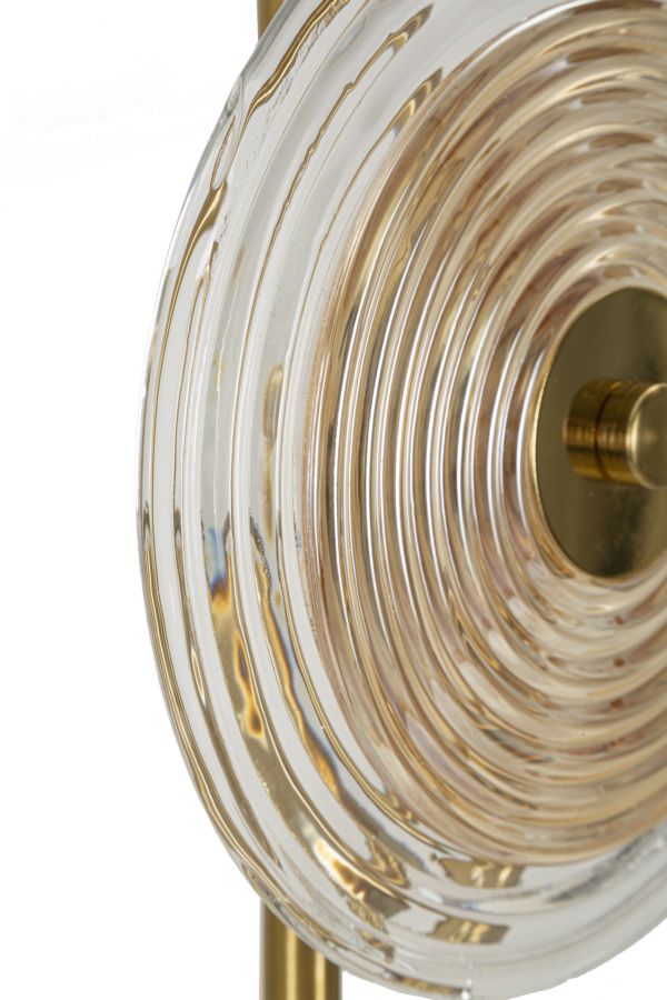 Lámpara de mesa de oro y vidrio con discos blancos – Venice Collection