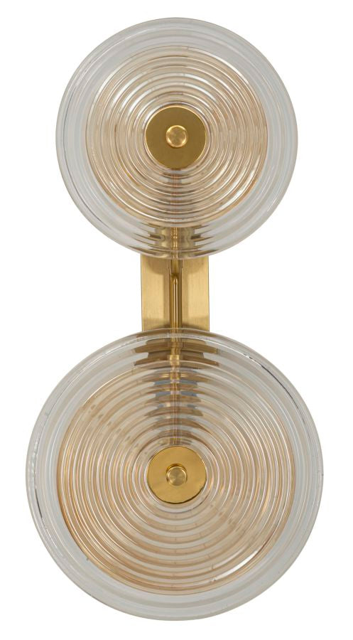 Aplique de pared de oro y vidrio con discos blancos – Venice Collection