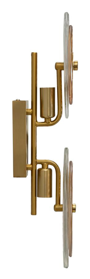 Aplique de pared de oro y vidrio con discos blancos – Venice Collection