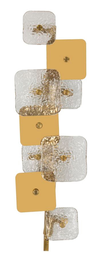 Aplique de pared de oro y vidrio con diseño geométrico – Glassy Collection