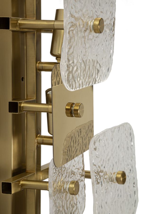 Aplique de pared de oro y vidrio con diseño geométrico – Glassy Collection