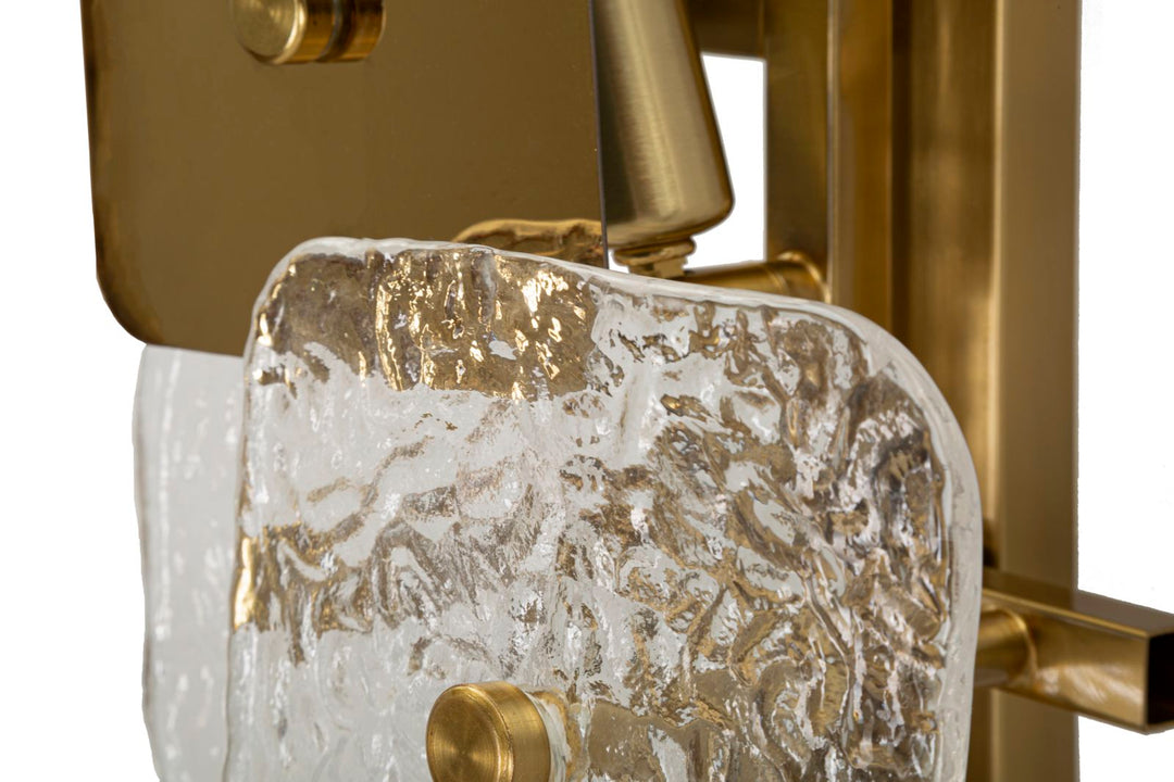 Aplique de pared de oro y vidrio con diseño geométrico – Glassy Collection