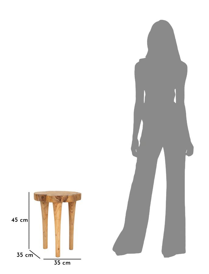 Taburete redondo de teca – Kursi asiento de acento