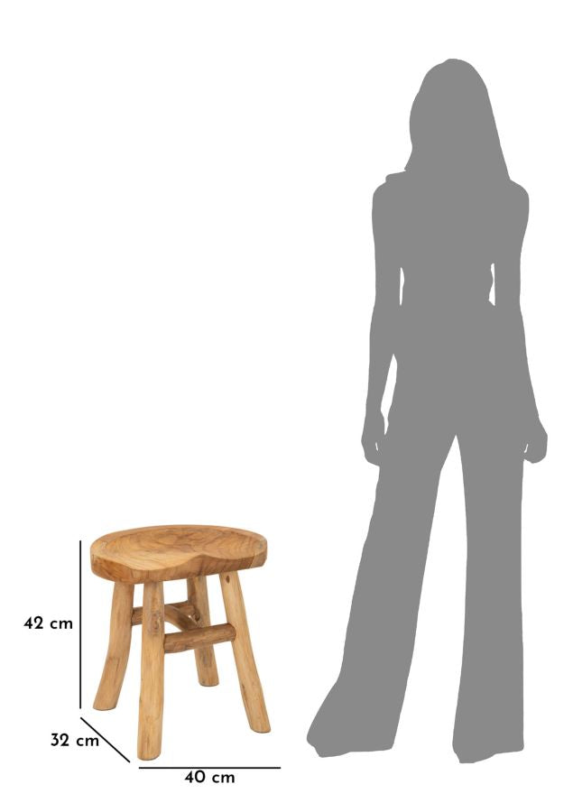 Taburete redondo de teca – Sel asiento de acento