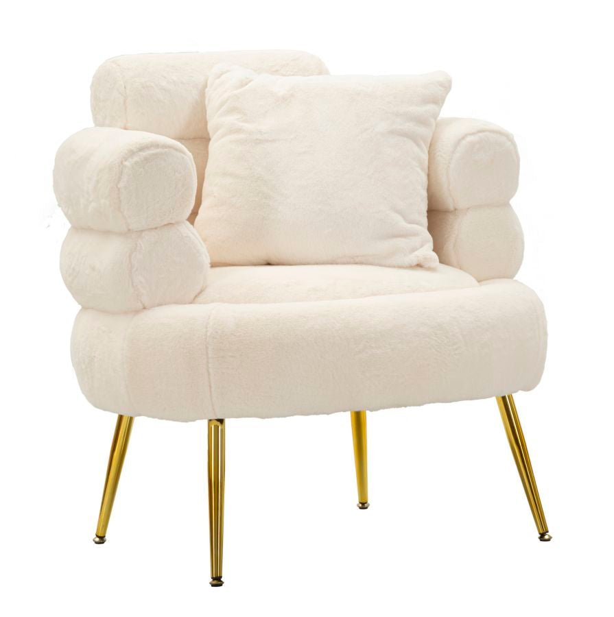 Sillón tapizado crema con cojín – Soffy Plus sillón de acento
