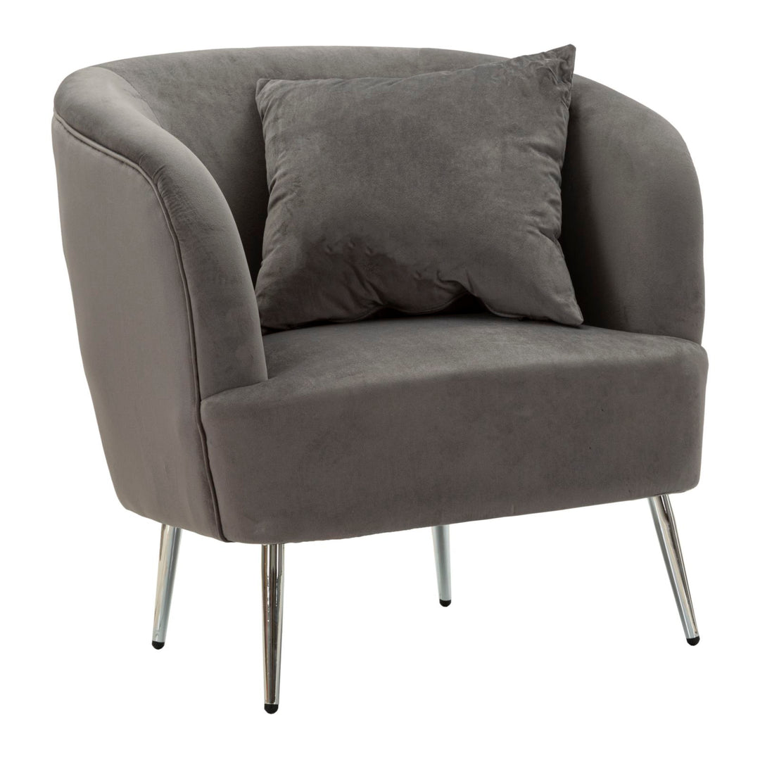 Sillón tapizado gris grafito con cojín – Silvery sillón de acento