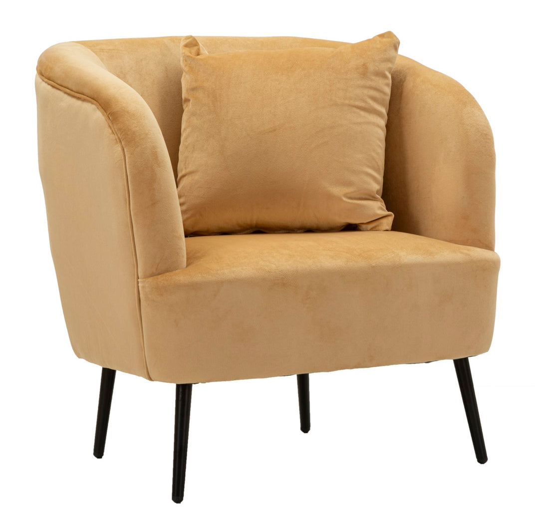 Sillón tapizado beige con cojín – Browy sillón de acento