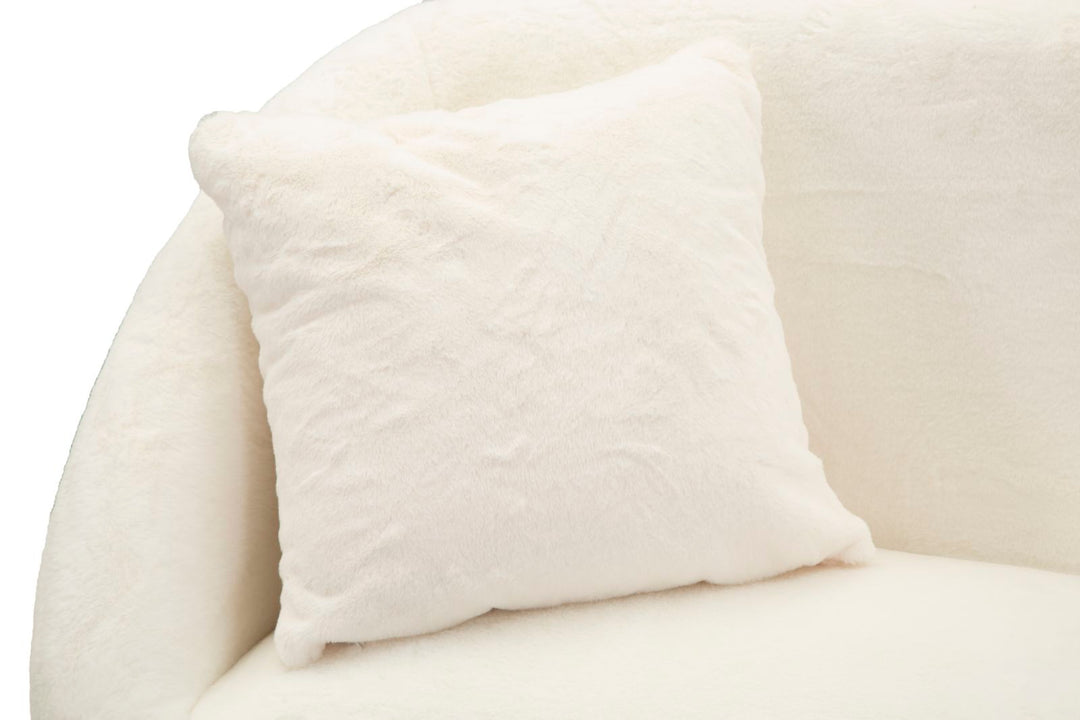 Sofá tapizado crema con cojines – Soffy 2 plazas