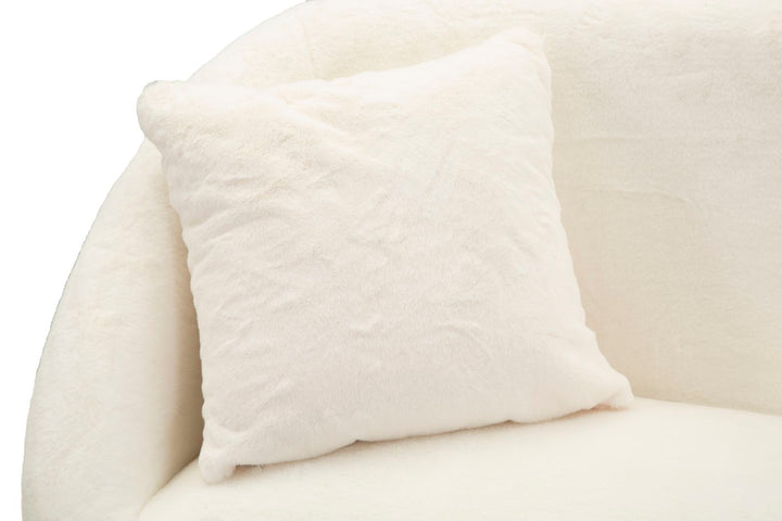 Sofá tapizado crema con cojines – Soffy 2 plazas