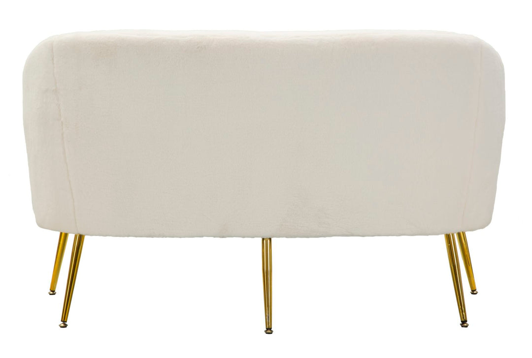 Sofá tapizado crema con cojines – Soffy 2 plazas