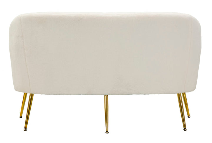 Sofá tapizado crema con cojines – Soffy 2 plazas