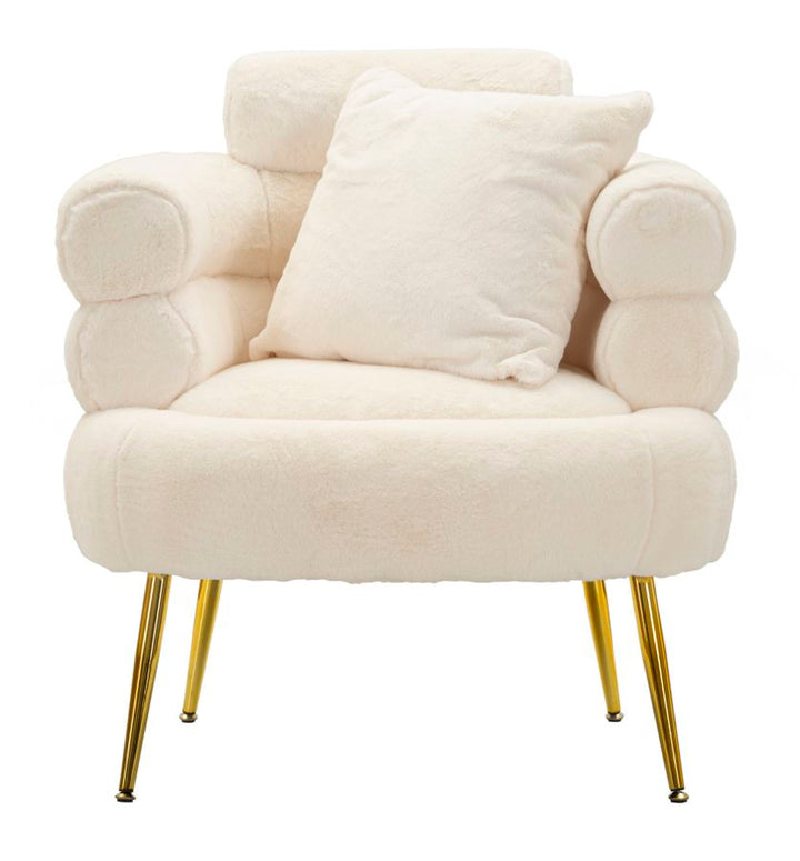 Sillón tapizado crema con cojín – Soffy Plus sillón de acento