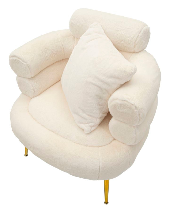 Sillón tapizado crema con cojín – Soffy Plus sillón de acento