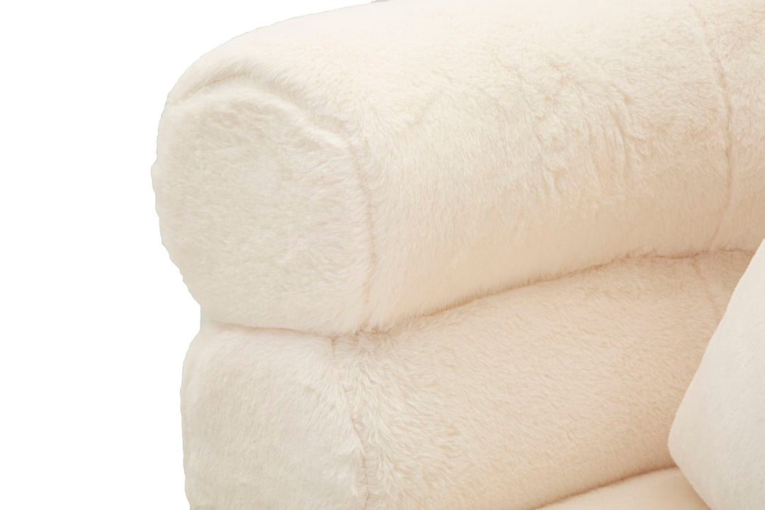 Sillón tapizado crema con cojín – Soffy Plus sillón de acento