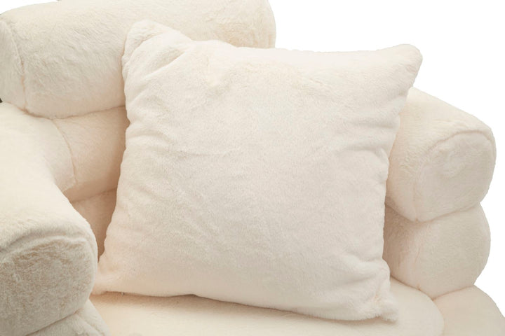 Sillón tapizado crema con cojín – Soffy Plus sillón de acento