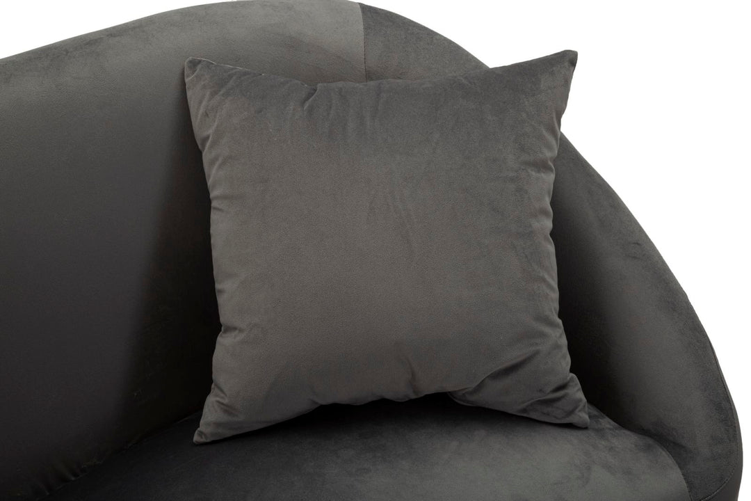 Sofá tapizado gris grafito con cojines – Silvery 2 plazas