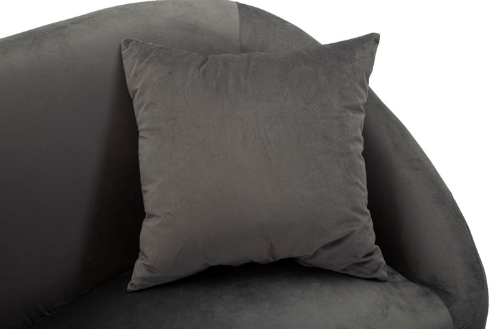 Sofá tapizado gris grafito con cojines – Silvery 2 plazas