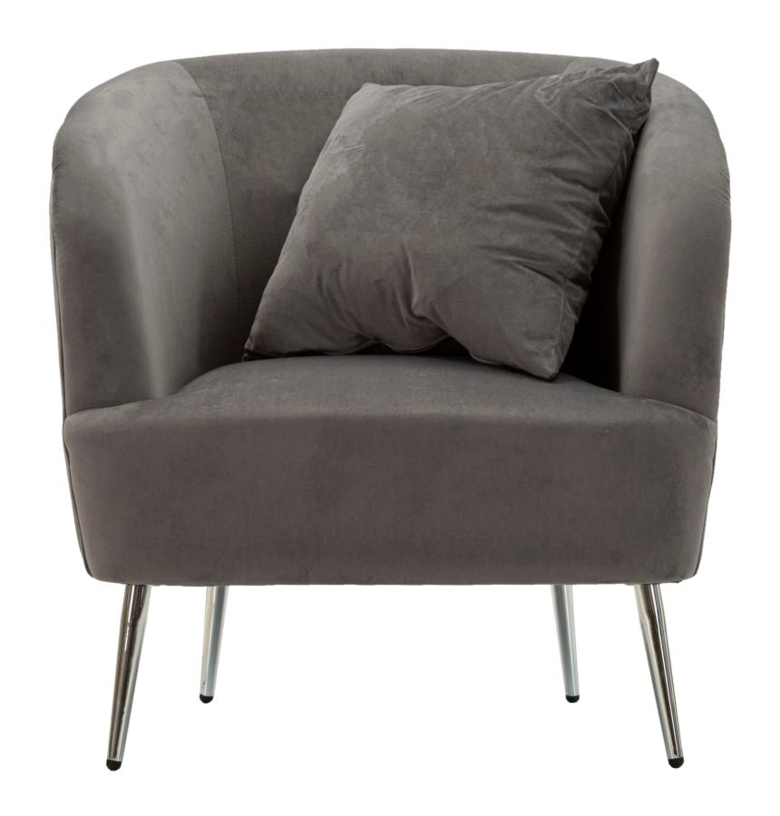 Sillón tapizado gris grafito con cojín – Silvery sillón de acento