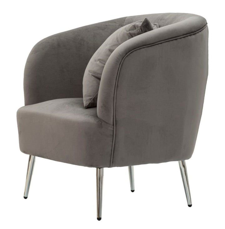 Sillón tapizado gris grafito con cojín – Silvery sillón de acento
