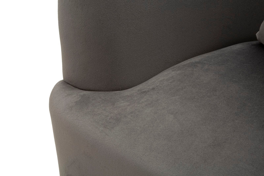 Sillón tapizado gris grafito con cojín – Silvery sillón de acento