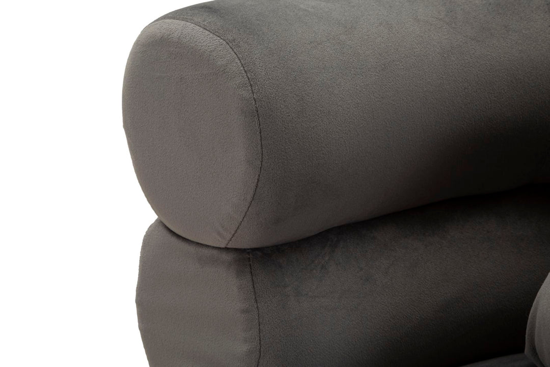 Sillón tapizado gris grafito con cojín – Silvery Plus sillón de acento