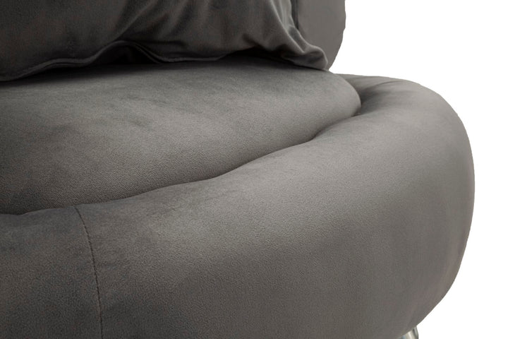 Sillón tapizado gris grafito con cojín – Silvery Plus sillón de acento