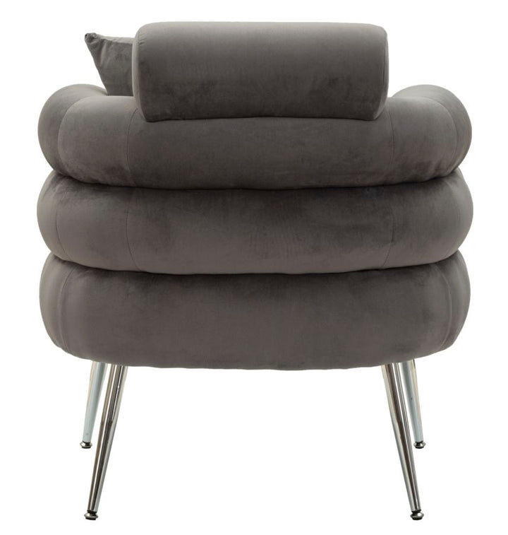 Sillón tapizado gris grafito con cojín – Silvery Plus sillón de acento