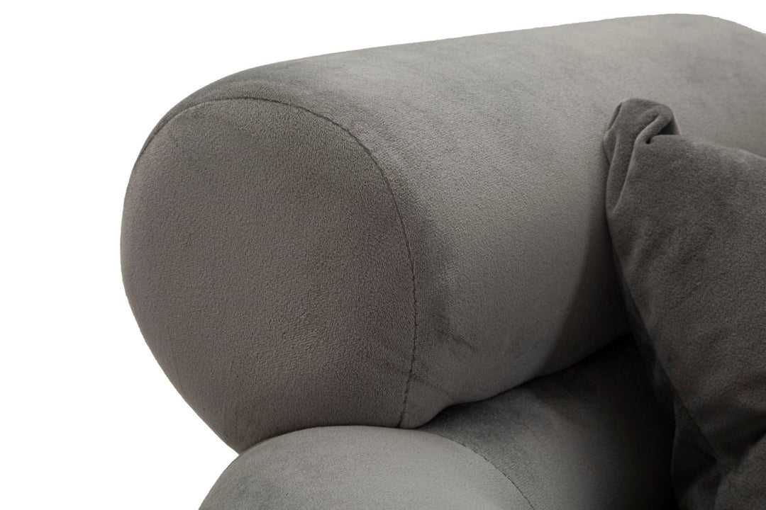 Sillón tapizado gris grafito con cojín – Silvery Plus sillón de acento