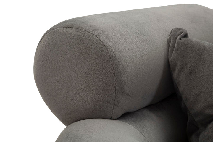 Sillón tapizado gris grafito con cojín – Silvery Plus sillón de acento