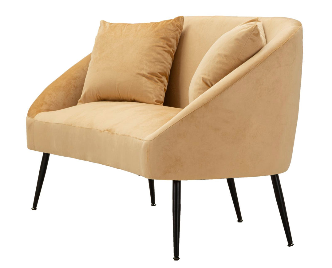 Sofá tapizado beige con cojines – Browy 2 plazas