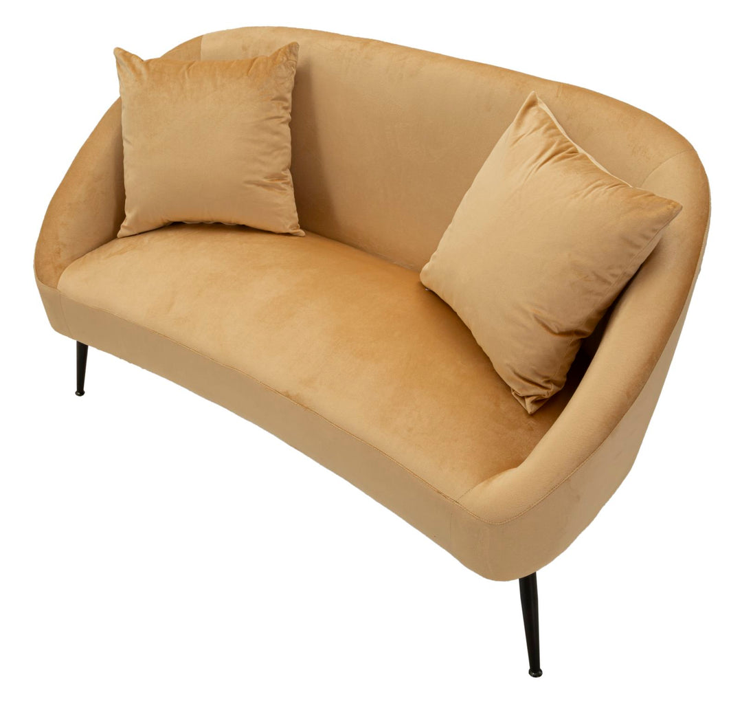 Sofá tapizado beige con cojines – Browy 2 plazas