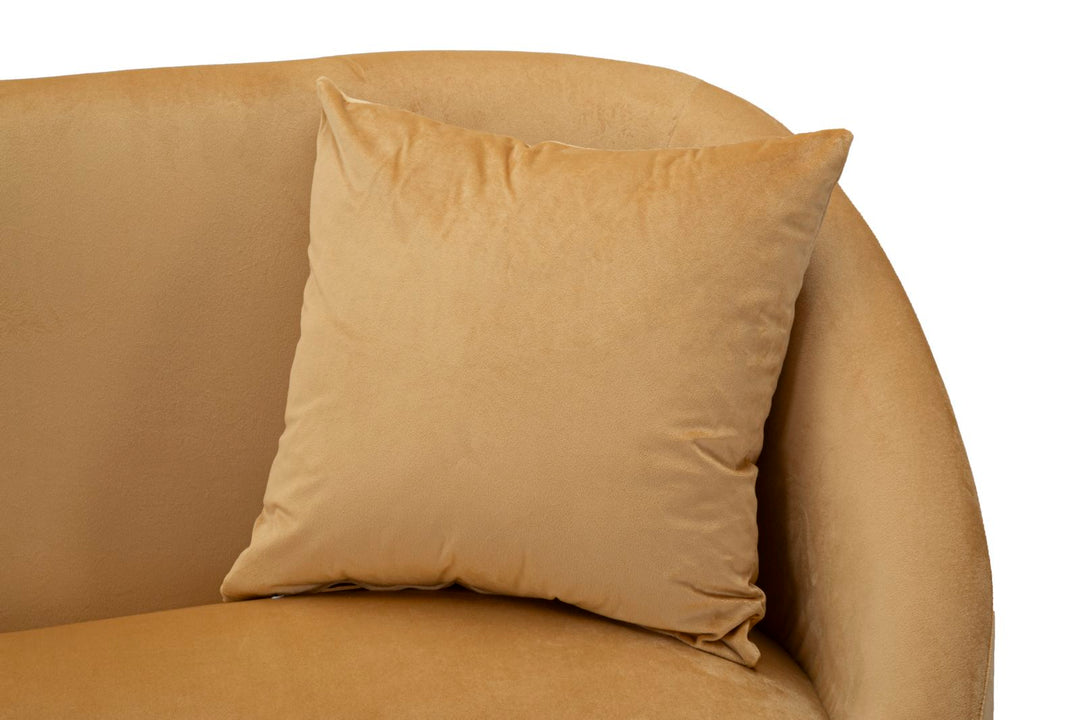 Sofá tapizado beige con cojines – Browy 2 plazas