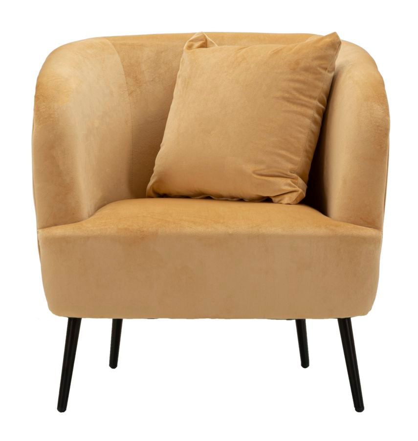 Sillón tapizado beige con cojín – Browy sillón de acento