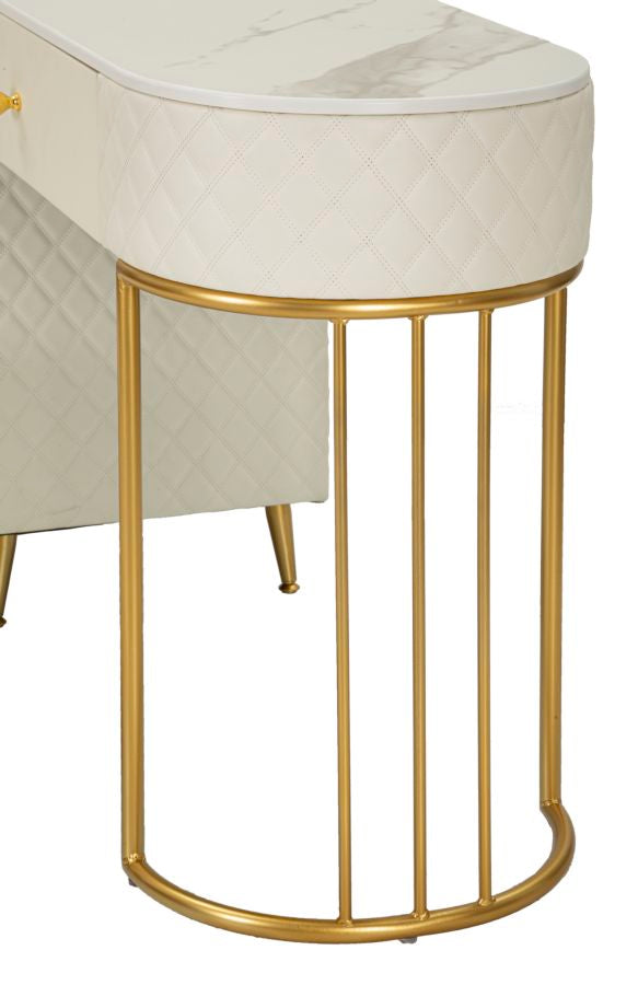 Tocador blanco con taburete a juego – Sharon mueble de dormitorio