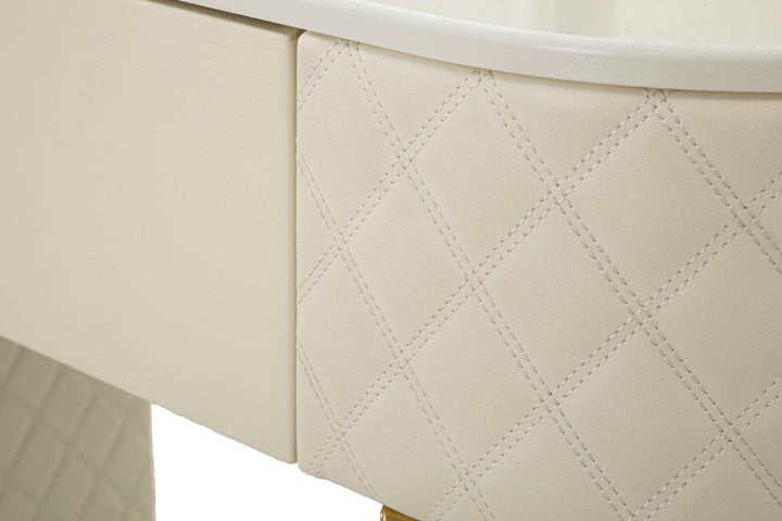 Tocador blanco con taburete a juego – Sharon mueble de dormitorio