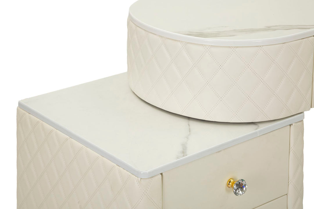 Tocador blanco con taburete a juego – Sharon mueble de dormitorio