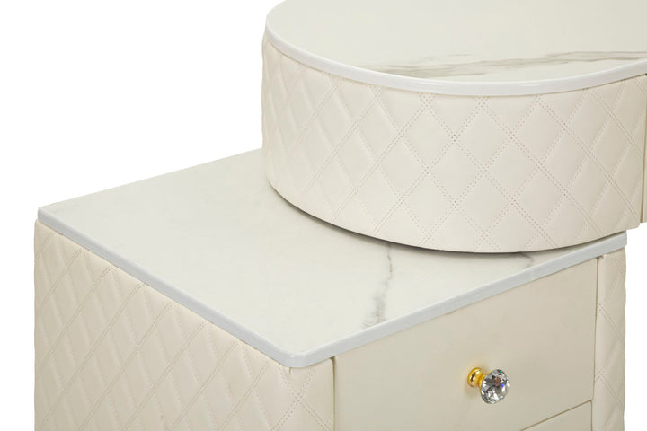 Tocador blanco con taburete a juego – Sharon mueble de dormitorio