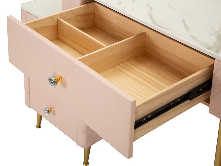 Tocador rosa con taburete a juego – Sharon mueble de dormitorio